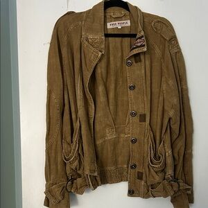 Free People Tan Military Jacket